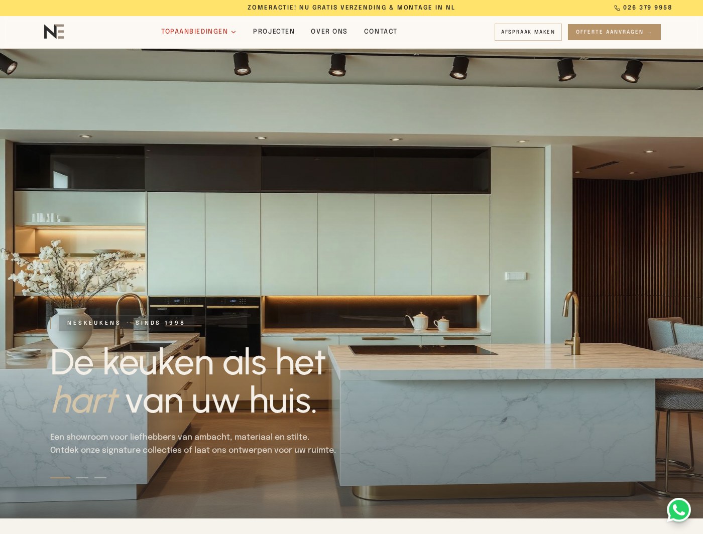 Website van Nes Keukens
